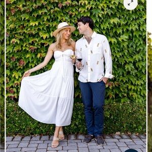 Kenny Flowers WHITE BAMBOO BANDEAU MAXI DRESS